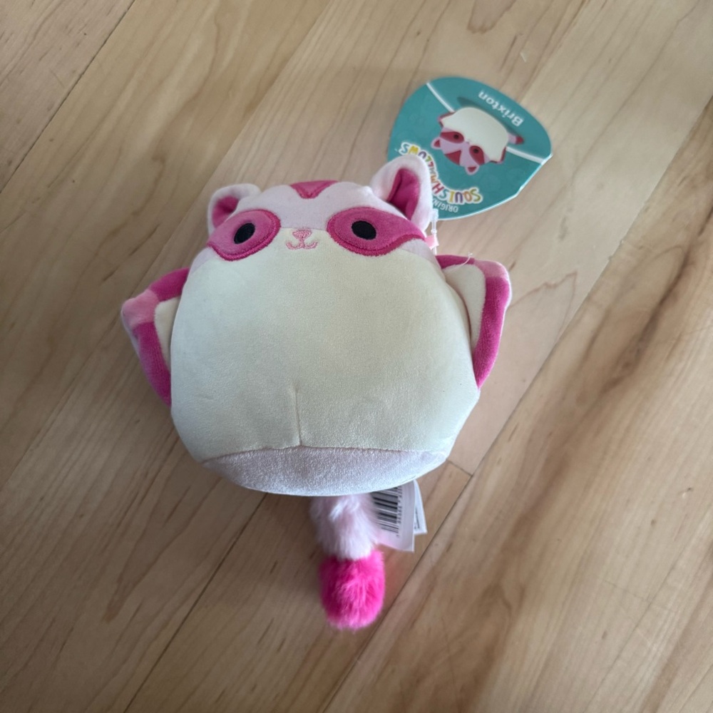 Squishmallows “Brixton” Pink and Cream Plush with Tail